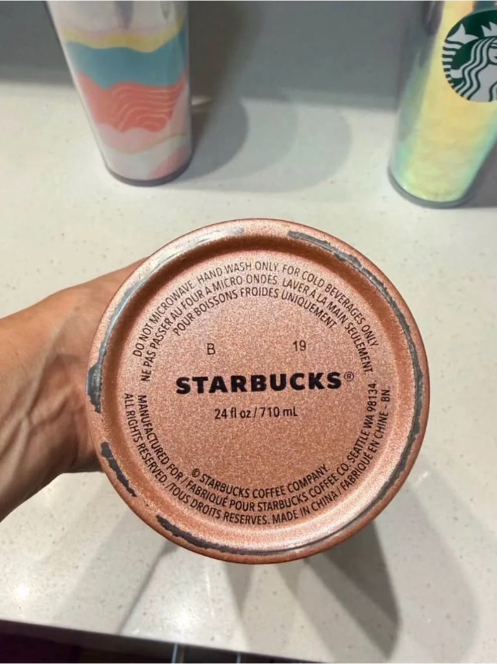 Starbucks Iridescent Rose Gold and Pastel Tumbler Trio